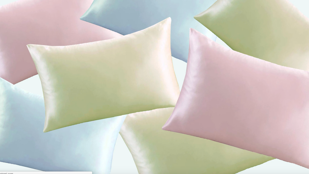 Aria Beauty Satin Pillowcase in pretty pastels colours