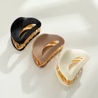 Nadia Solid Curved Metal Claw Clip - Medium