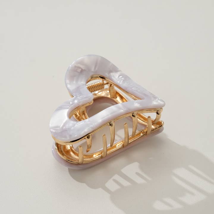 Juliette Coastal Metal Heart Claw Clip - Small