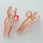 Sabrina Rosé Ribbon Metal Bow Claw Clip - Large